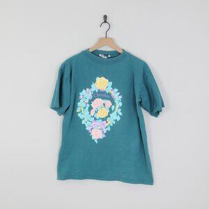 Vintage Floral Cherokee Brand Floral Wreath Graphic T-Shirt, Large